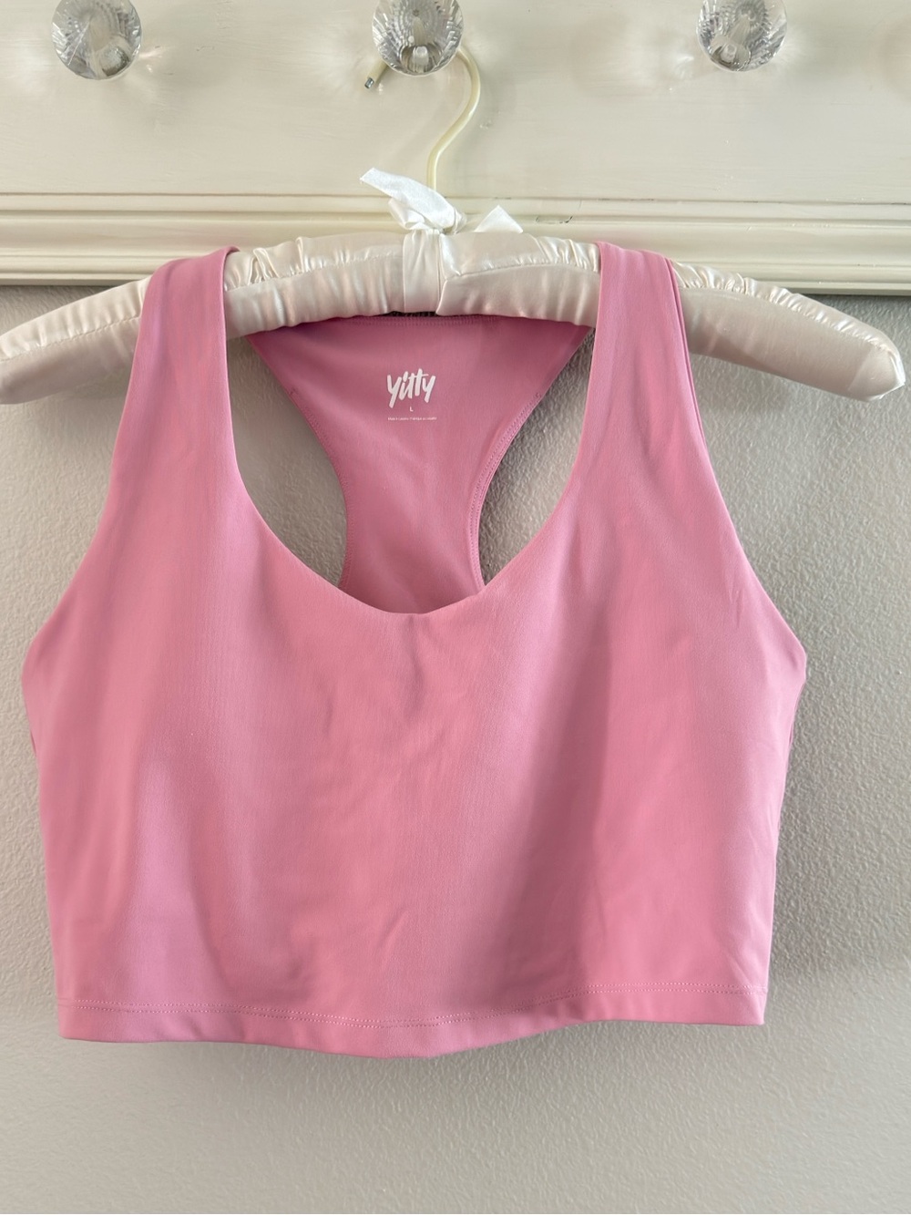 Yitty by Lizzo UltraLuxe Built-In Bra Tank Top Pink Size L LE2500506.